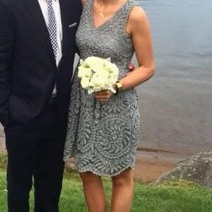 BHLDN Mayan Blue Floral Mini Dress